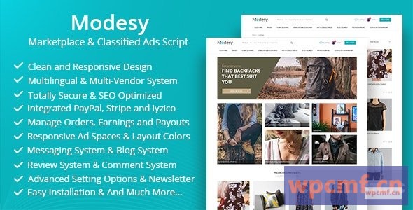 Modesy v1.8.1 市场和分类广告脚本  可代汉化