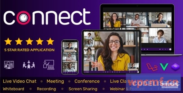 Connect v1.9.0 实时视频和聊天消息传递，实时课程，会议，网络研讨会，文件共享，白板  可代汉化
