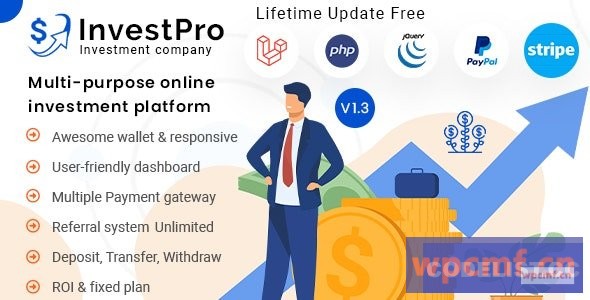 InvestPro v1.0.4 钱包和银行在线Hyip投资平台 可代汉化