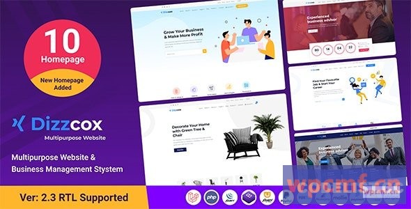 Dizzcox v2.3 多用途网站和业务管理系统CMS  可代汉化