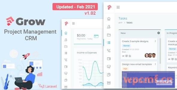 增长CRM v1.02  Laravel项目管理 可代汉化