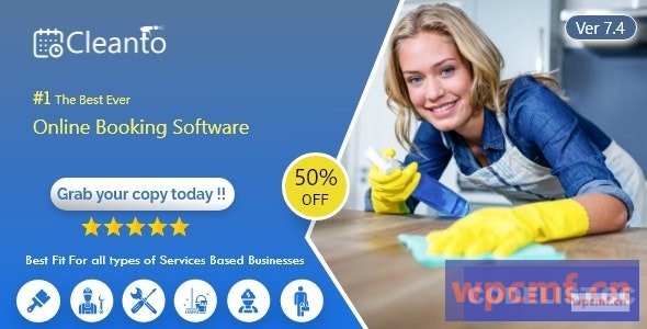 清洁服务v7.4 女佣服务和清洁公司的在线预订管理系统 可代汉化