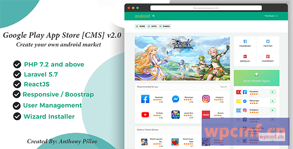 谷歌游戏应用商店 [内容管理系统] 2.0.9版 可代汉化