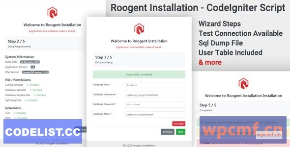 Roogent安装v1.0 CodeIgniter脚本 可代汉化