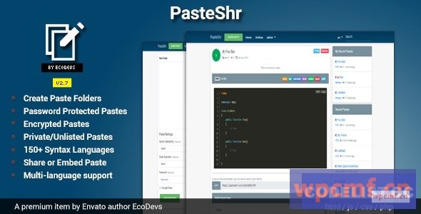 PasteShr v2.7 文本托管和共享脚本  可代汉化