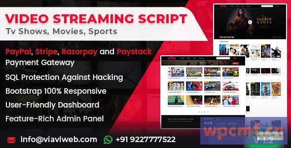 视频流门户v1.3 (电视节目、电影、体育、视频流、直播电视) 可代汉化