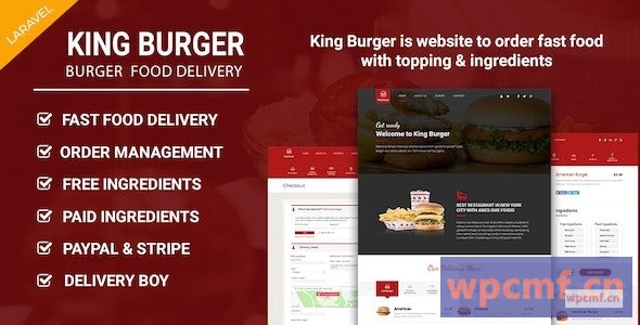 国王汉堡v1.3 拉腊维尔餐厅食品订购网站 可代汉化