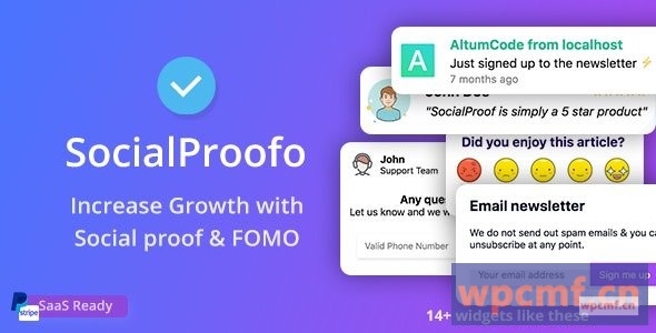 社会证明v1.8.1 14 + 社会证明和FOMO增长通知 (SaaS就绪)  可代汉化