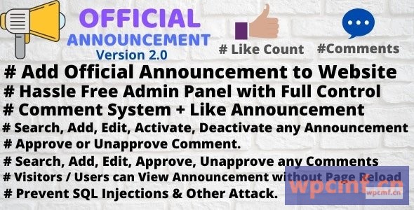 带有管理面板v2.0的官方公告片段 可代汉化