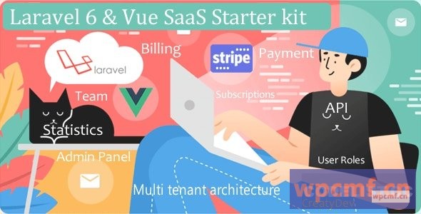 SaaSWeb，Laravel 6和vue SaaS入门套件v2.3 可代汉化