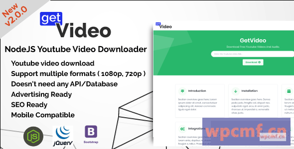 GetVideo v2.0.0   NodeJS Youtube视频下载器 可代汉化