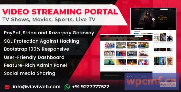 视频流门户v1.1.0 (电视节目、电影、体育、视频流、直播电视)  可代汉化