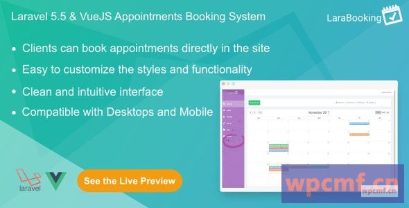 LaraBooking v1.0.1 Laravel预约系统 可代汉化