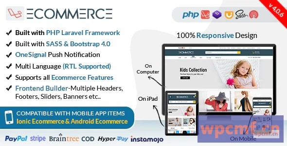 Laravel电子商务v4.0.6 具有主题和高级CMS/管理面板的通用电子商务/商店完整网站  可代汉化