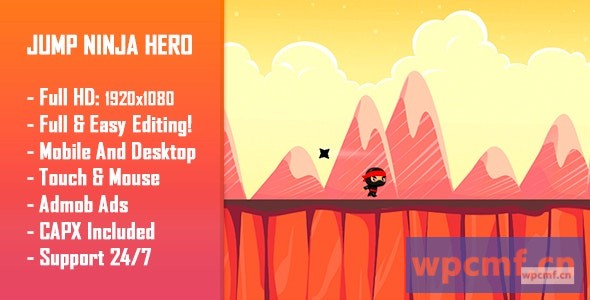 跳跃忍者英雄 HTML5游戏 + 手机版!(构造2/构造3/CAPX) 可代汉化