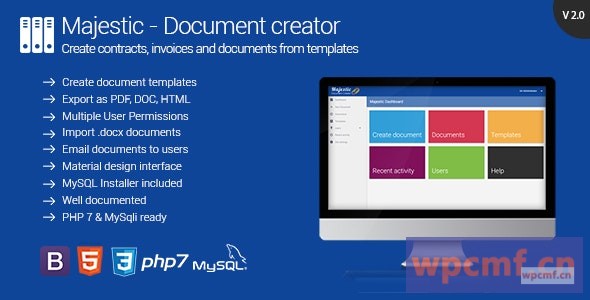 Majestic v2.1 从模板创建文档。生成合同和发票 可代汉化