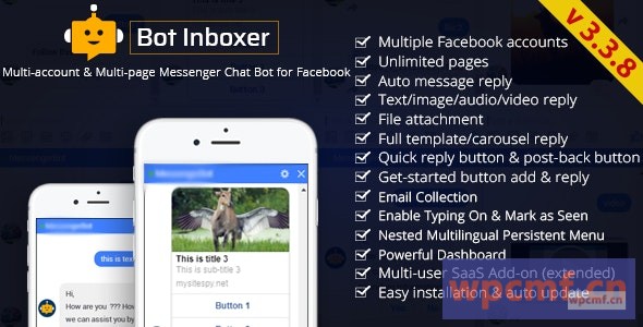 Bot Inboxer EZ Inboxer附加组件: 适用于Facebook的多帐户和多页面Messenger聊天机器人 可代汉化