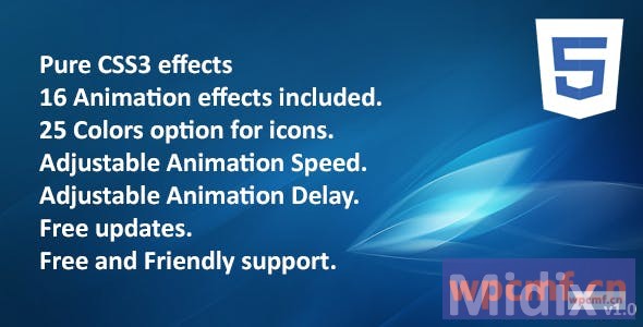 不带查询的Midix CSS3动画效果 可代汉化
