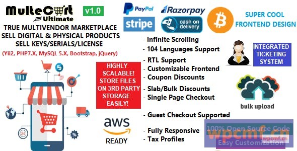 MulteCart终极电子商务 数字多供应商市场电子商务 eShop CMS 可代汉化