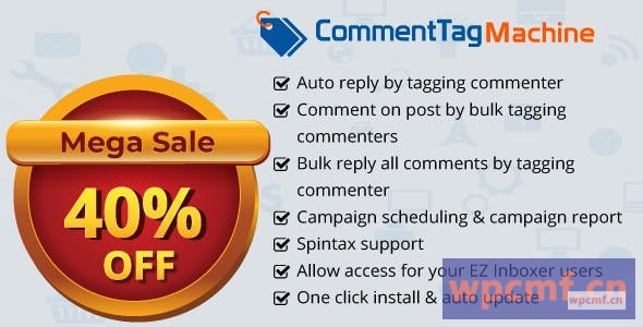 Comment tag Machine v2.0.2 一个EZ Inboxer附加组件，用于标记Facebook页面的帖子评论者 可代汉化