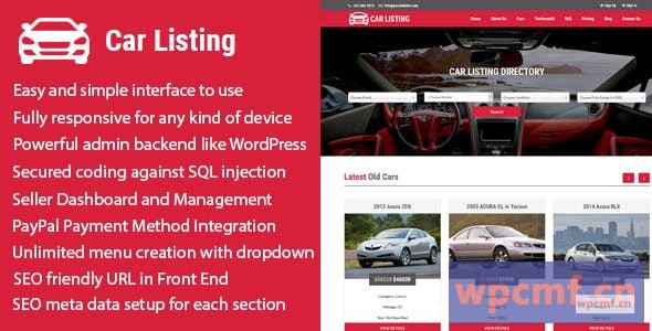 汽车清单1.2版 汽车和汽车清单多供应商目录内容管理系统 可代汉化