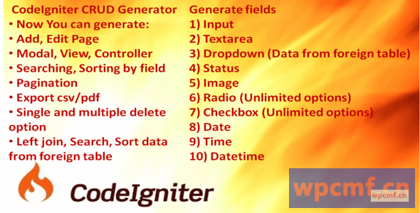 代码点火器CRUD发生器 可代汉化