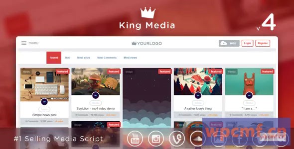 King Media v4.1 病毒视频、新闻、图像上传和共享  可代汉化