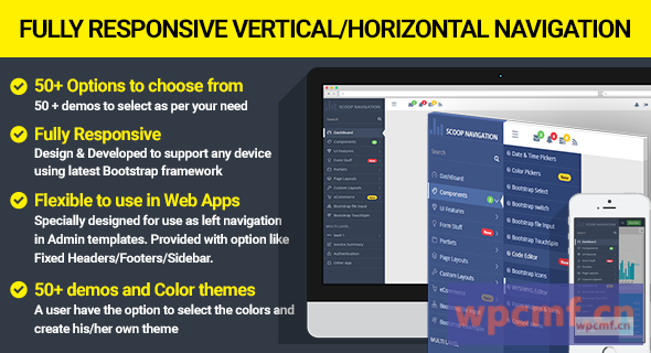 下拉侧栏菜单   响应举训练导航 可代汉化