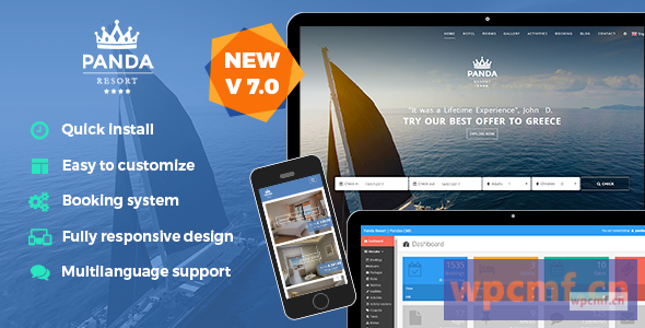 熊猫度假村7    单一酒店的CMS    预订系统 可代汉化