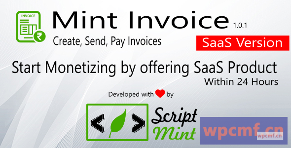 铸币发票SaaS版本 创建、发送、支付发票、贝宝和条纹支付网关 可代汉化