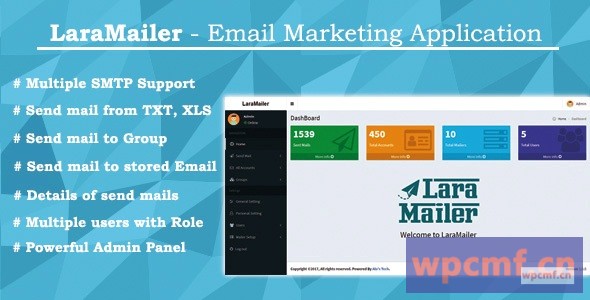 LaraMailer 具有多个SMTP支持的电子邮件营销应用程序 可代汉化