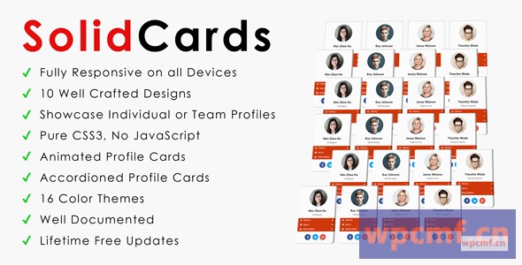 团结卡 CSS3响应配置文件卡 可代汉化