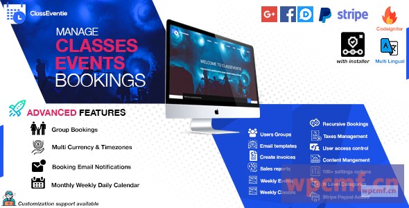 Classeventie v2.1    在线课程和活动预订 可代汉化