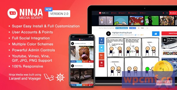 Ninja Media Script v2.0.2    病毒有趣媒体共享网站 可代汉化