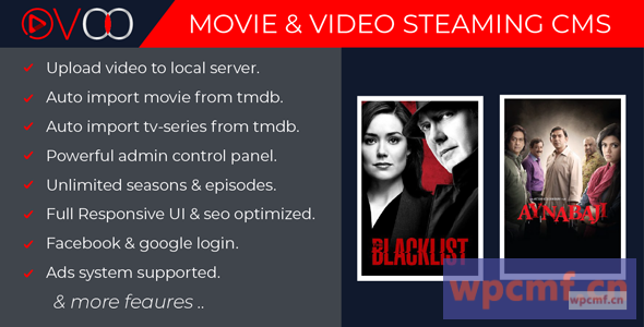 OVOO v2.1 具有无限电视系列的电影和视频流CMS 可代汉化