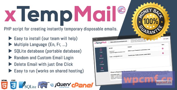 XTEMPMAIL    临时，一次性邮件 可代汉化