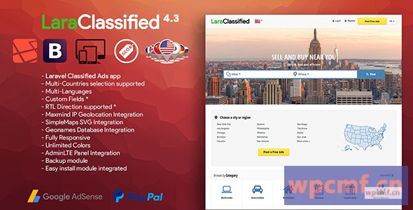 LARACLASSIFIED V4.3     GEO分类广告CMS 可代汉化