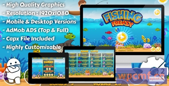 钓鱼狂潮 HTML5游戏，移动版 + 广告!(构造 2 CAPX) 可代汉化