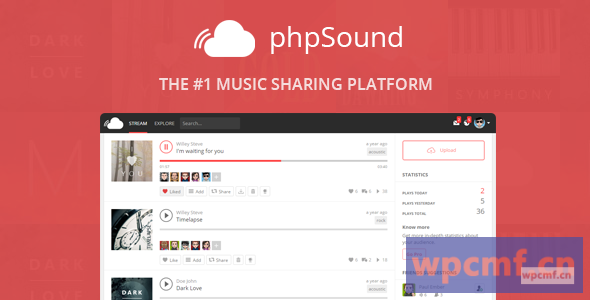 phpSound v2.0.8 音乐共享平台 可代汉化