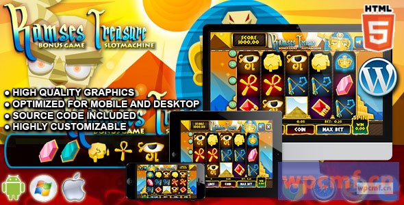 老虎机Ramses HTML5赌场游戏 可代汉化