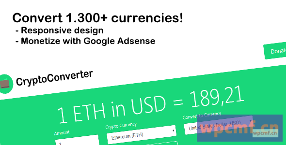 CryptoConverter    转换1.300+加密货币 可代汉化