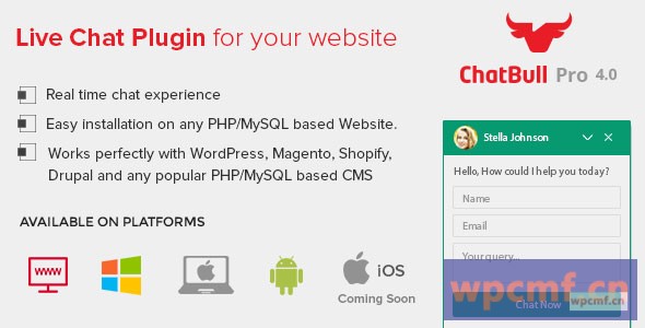 Chatbull Pro V4.2.3    使用桌面和移动应用程序的PHP Live Chat支持 可代汉化