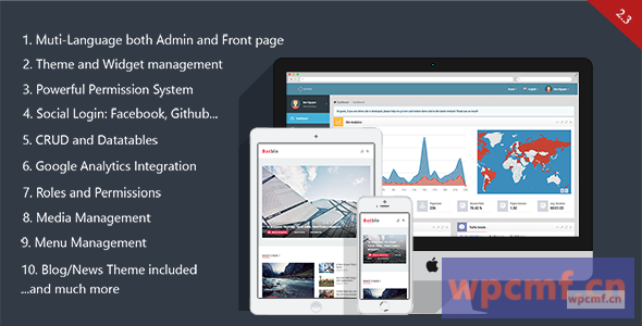 Botble     Laravel CMS，CRUD发生器，模块化和主题系统 可代汉化