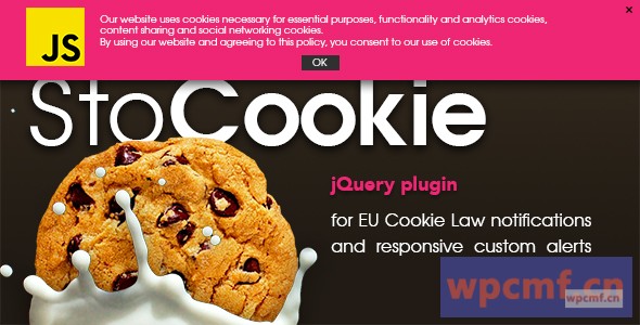 Stocookie jQuery插件V1.1     Cookie法律合规和自定义通知 可代汉化