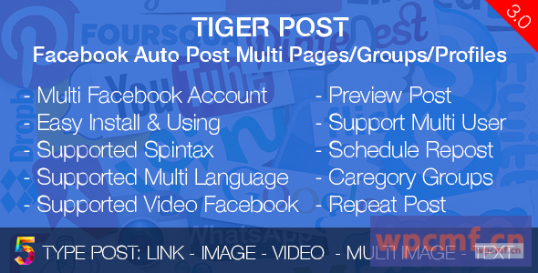 Tiger Post v3.0.2     Facebook自动发布多页/组/配置文件 可代汉化