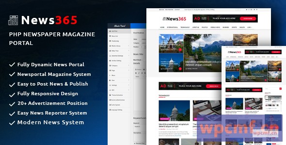 News365 V1.5     PHP报纸脚本杂志博客与视频报纸 可代汉化