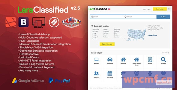 Laraclassiated v2.5 Geo分类广告CMS 可代汉化