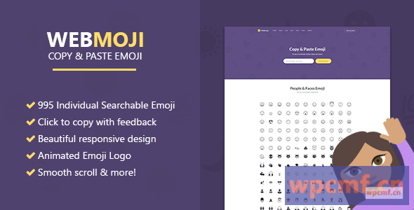 WebMoji 可搜索、复制和粘贴表情目录 可代汉化