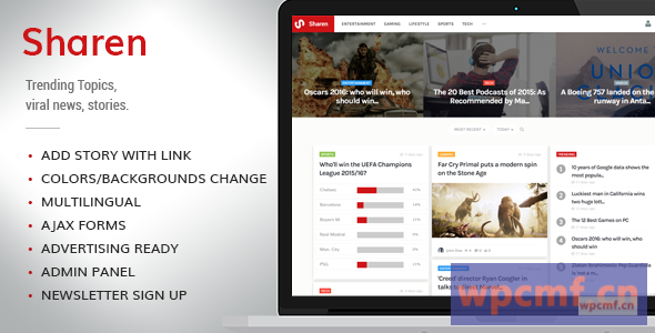 Sharen v3.7    趋势主题，病毒新闻，故事 可代汉化