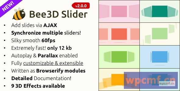 Bee3D滑块 支持触摸的纯JS插件 可代汉化